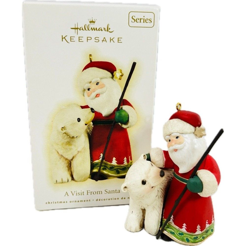 Hallmark A VISIT FROM SANTA 2009 Keepsake Ornament #1 in Series Santa Polar Bear
